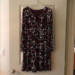 Maroon pattern dress